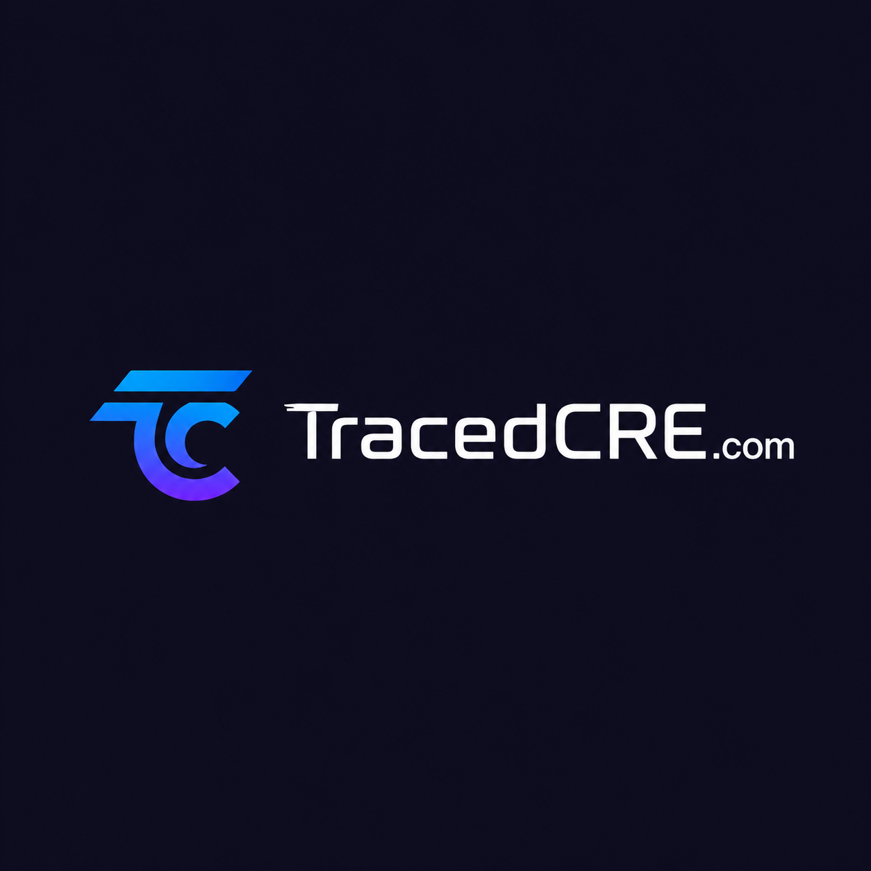 TracedCRE.com mark and wordmark, blue